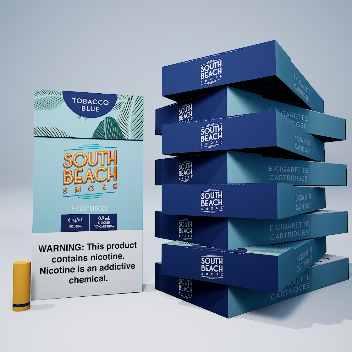 Tobacco Blue Vape Cartridges Flavor 45 Pack South Beach Smoke